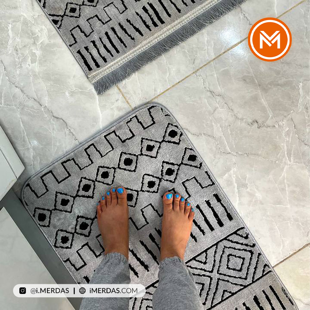 فرش مراکشی کد 41296 زمینه نقره ای نقره ای